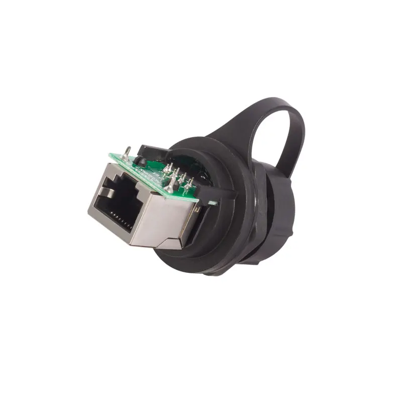 Outdoor Panel Mount Network Interface RJ45 IP67 Waterproof Connector Use for Aviation Plug and Industrial Equipment Etc