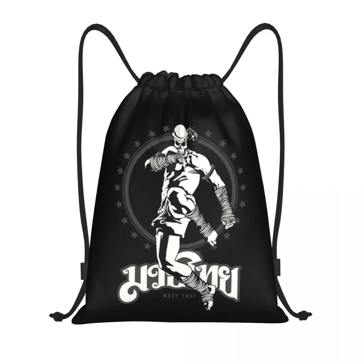 Custom Muay Thai Schedel Drawstring Tas Vrouwen Heren Lichtgewicht Thailand Martial Art Sport Power Kick Sport Gym Opslag Rugzak