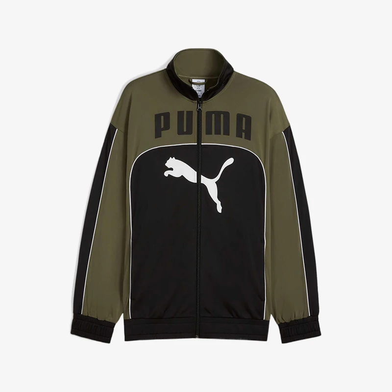 

PUMA, новая весенняя мужская спортивная вязаная куртка с контрастной вставкой и воротником-стойкой 631468-01