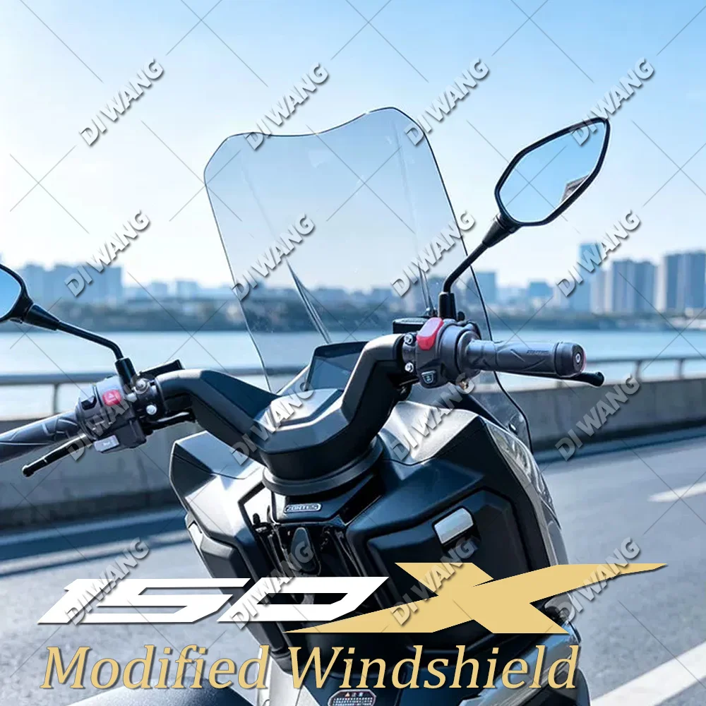For ZONTES 175X Motorcycle Straight‑Line Clear Racing Windscreen Replace Angled‑Line OEM Wind Deflector Mod Parts