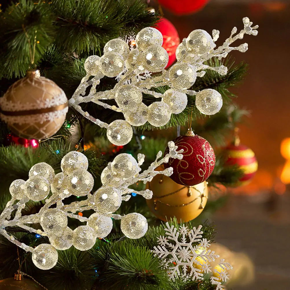 

20Pcs Christmas Artificial Berry Stems Simulation Berry Picks Colorful Branches DIY Wreath Holiday Festive Party Home Decoration