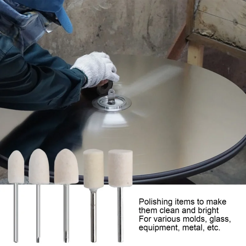 25Pcs Felt Polishing Wheel Wool Buffing Grinding Bits Grinder Head Rotary Tool Drill Attachment