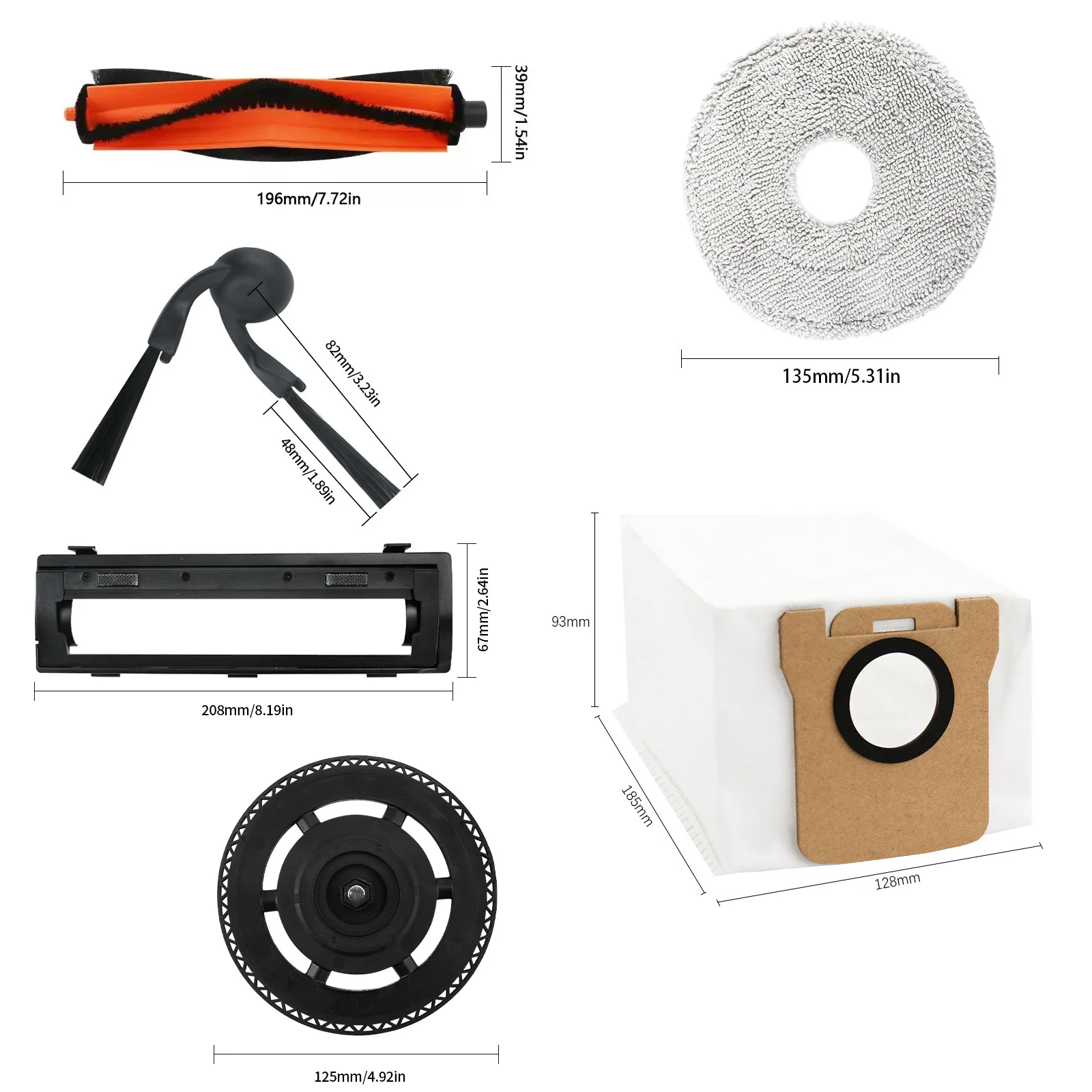 Für Xiaomi H50 / H50 Pro / OV42GL Staubsauger Zubehör Roboterteile Wischmopp Staubbeutel Hauptbürste Seitenbürste Hepa-Filter – Detail 1