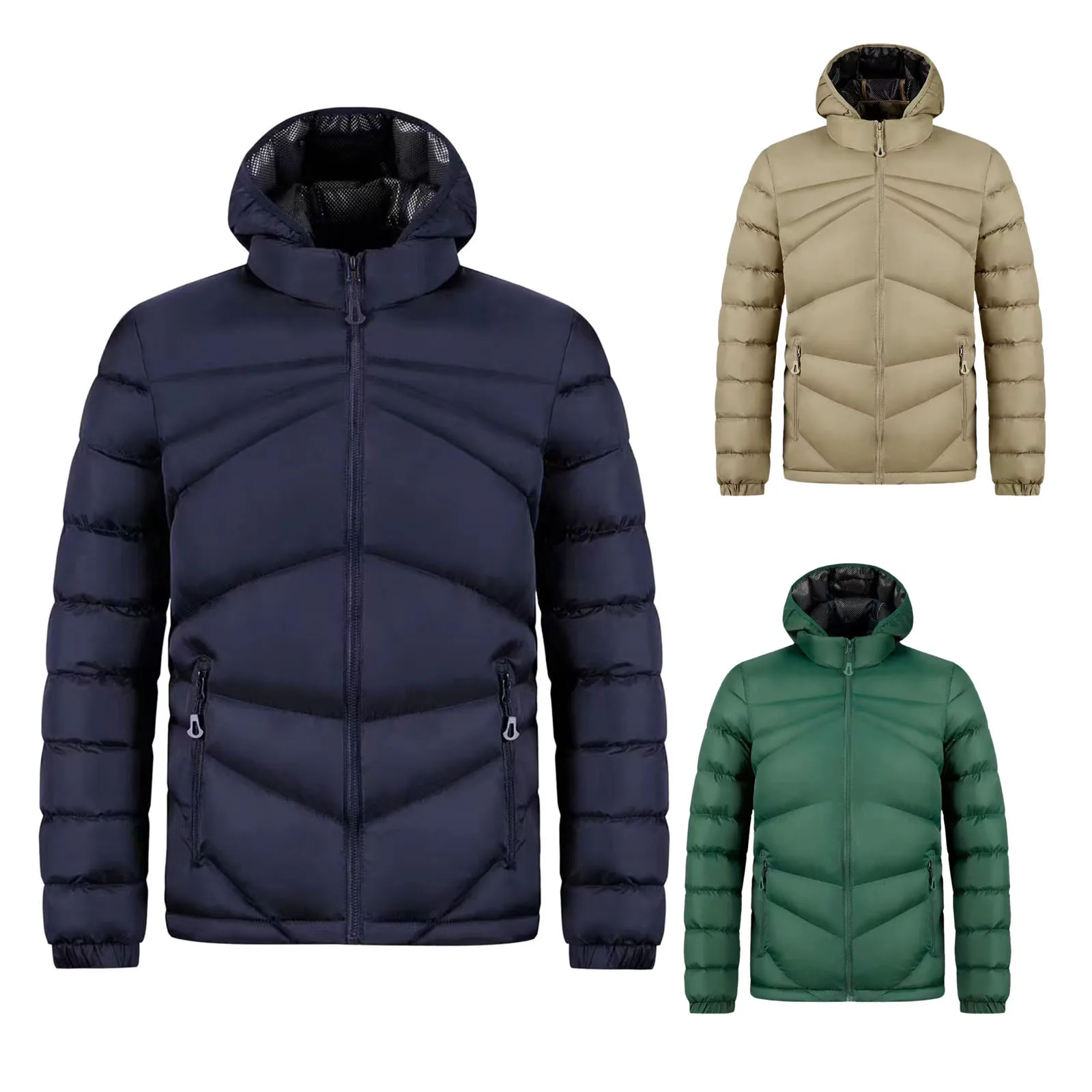 Parkas de algodão engrossado masculino, jaqueta com capuz, casaco monocromático, outwear, outono e inverno, 2021