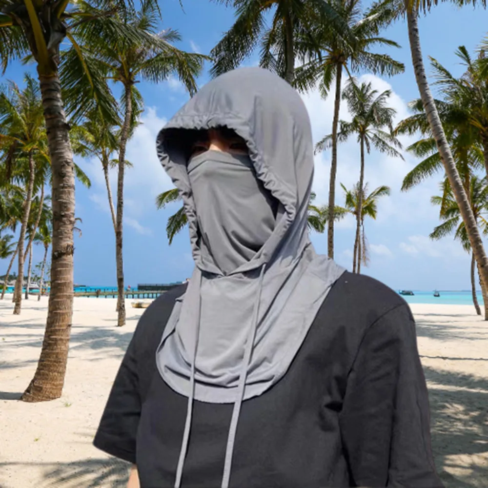 

Летнее покрытие для половины лица с защитой от УФ-лучей, накладка на шею, Солнцезащитная маска для лица из ледяного шелка, защита от УФ-лучей, накидка на шею, наружная дышащая маска Cylcing