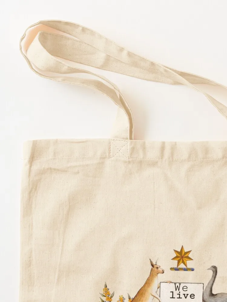 نعيش على الأرض المسروقة حمل الحقائب البيئية حمل حقيبة مخصصة للتخصيص حمل حقيبة أكياس البقالة القابلة لإعادة الاستخدام