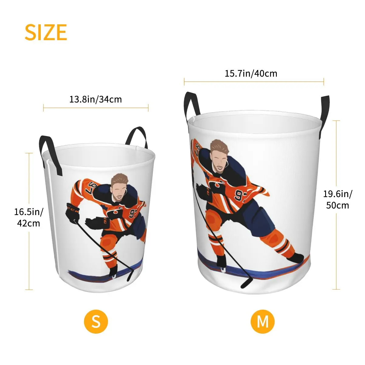 Connor McDavid 97 For Edmonton Oilers Fans Foldable Laundry Baskets Dirty Clothes Toys Sundries Storage Basket Large Box For Kid