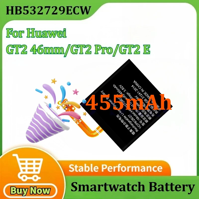 

New HB532729ECW 455mAh 1.74Wh 3.82V Battery for Huawei Watch GT2 GT 2 46MM LTN-B19 Smartwatch Rechargeable Batteries