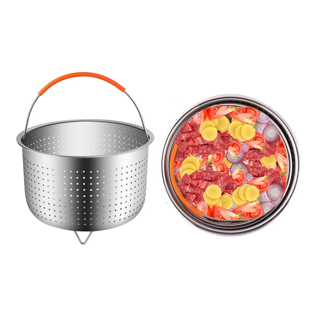 Steamer Basket Stainless Steel Multifunction Steaming Meat Vegetables Fruits Eggs Strainer Insert