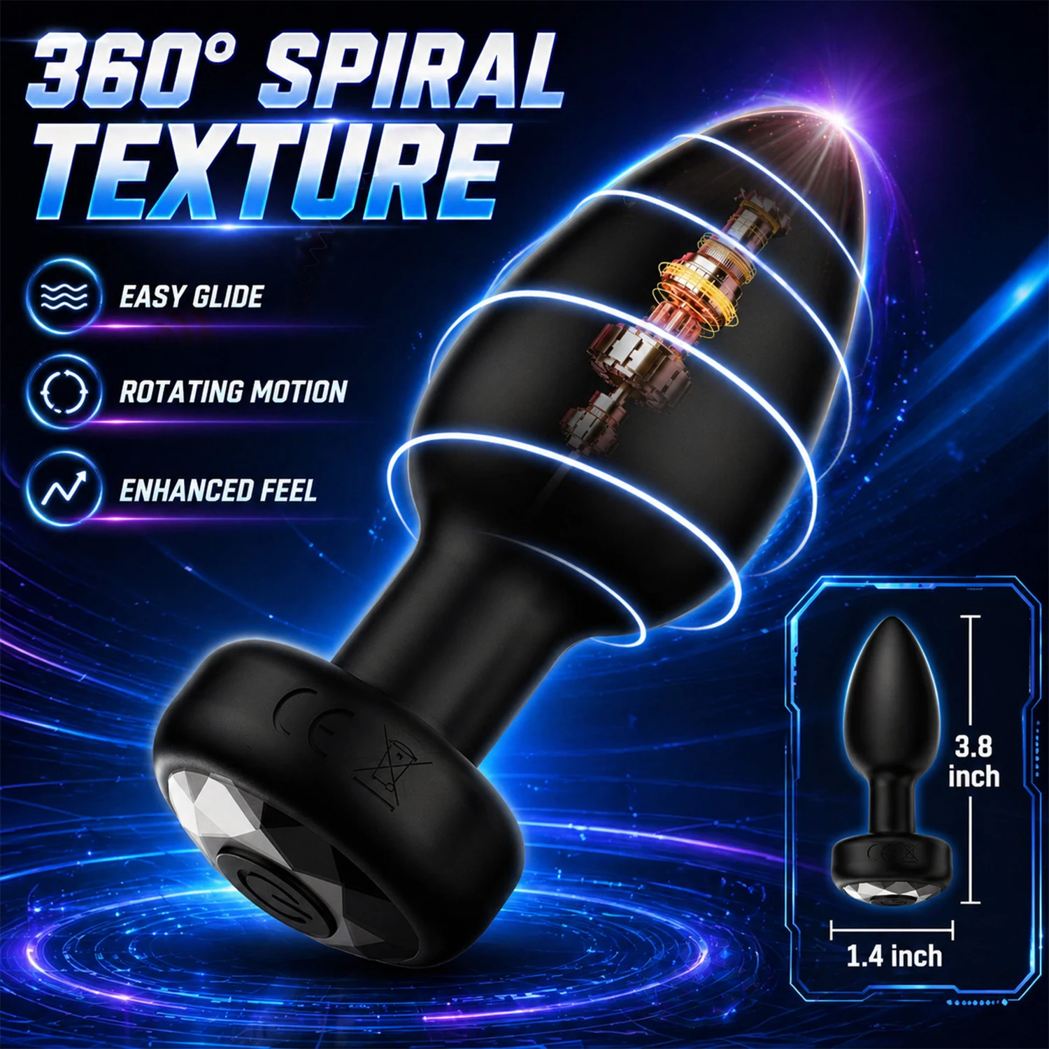 Vibrador Anal Recargable por USB para Hombres y Mujeres, Tapón Anal de Silicona, Masajeador de Próstata, Potente Juguete Vibrador para Adultos, 90 Min de Carga, 60 Min de Uso