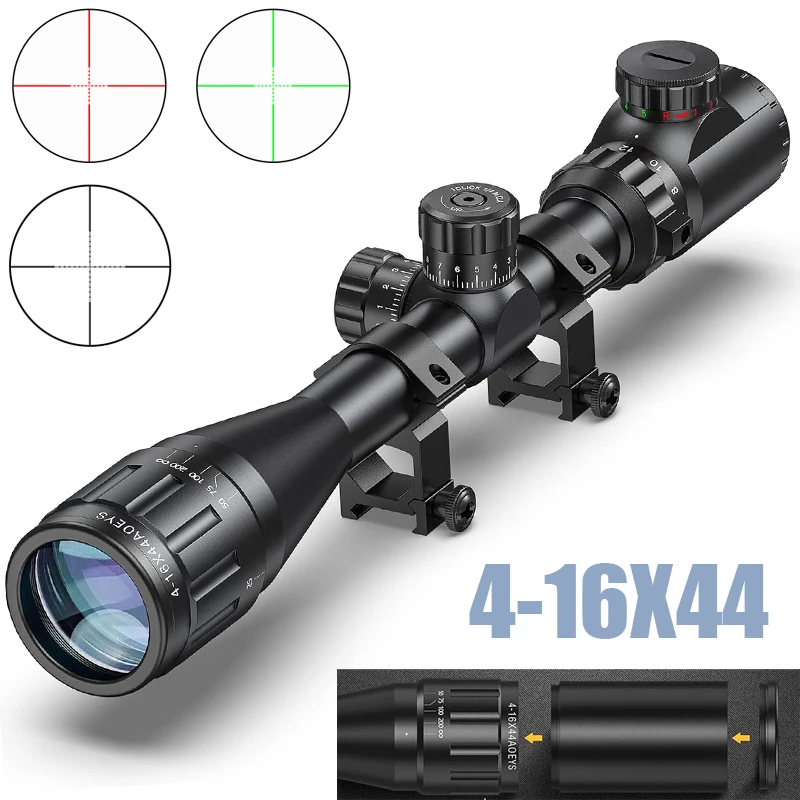 Telescopic Sights for Air Rifles Scope 4-16x44 Hunting Optical Sight Red Green Illuminated Mil-Dot Crosshair Reticle Riflescope