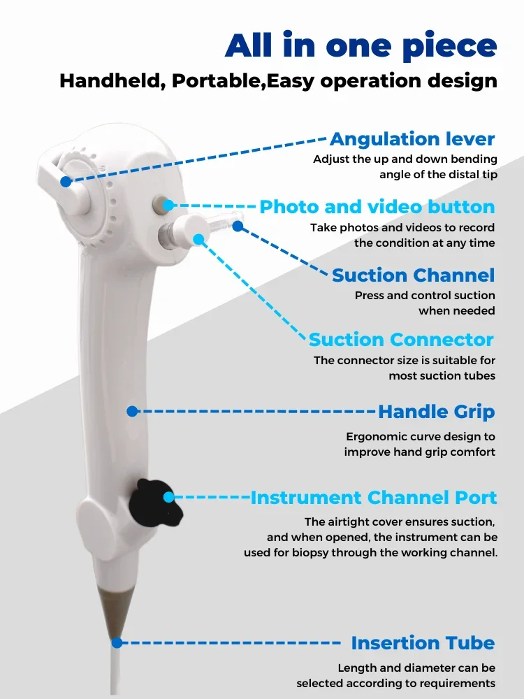 Bronchoscopy Equipment BESDATA medical ent flexible video bronchoscopy set with suction tip for flexible ent endoscopy