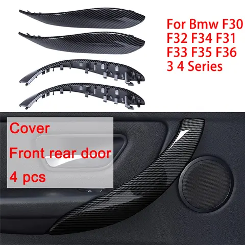 자동차 문짝 내부 핸들 커버 교체, 탄소 섬유 색상, Bmw F30 F32 F34 F80 F31 F33 F35 F36 3 4 시리즈용