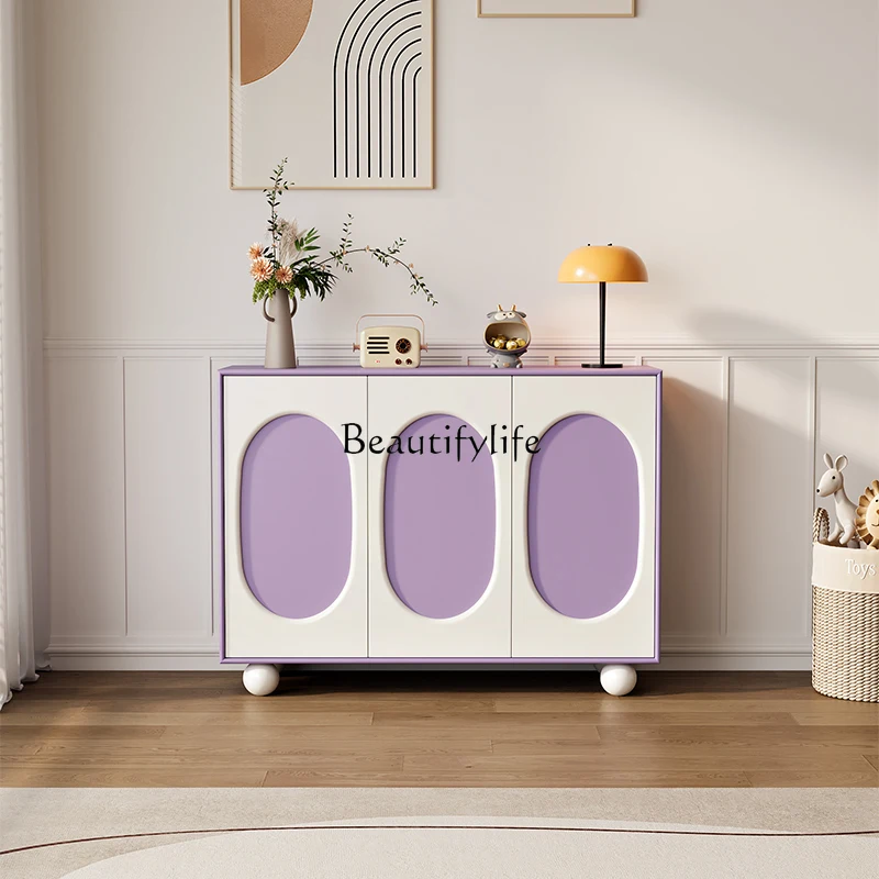 

2025 new French cream style dining side cabinet restaurant tea storage cupboard