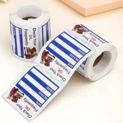 2pcs 2 Rolls Oil Change Reminder Sticker Strong Adhesion Service Due Decal For Car Maintenance Window Label Sticker Adhesive Car