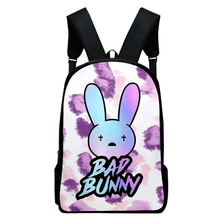 

Bad Bunny School Bag Backpack Boys Girls Cosplay Cartoon Anime Oxford Waterproof Schoolbag Teens Women Men Casual Laptop Bag