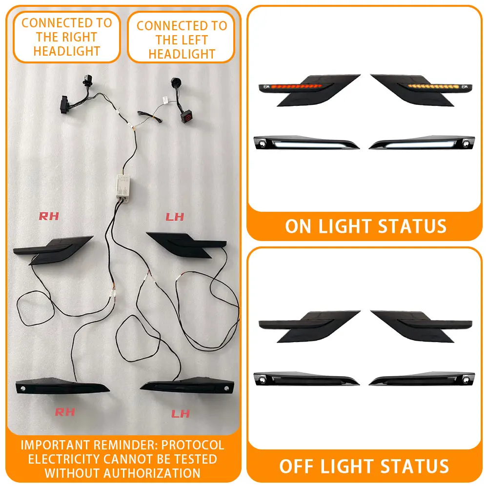 

Dynamic LED Side Marker Fender Vents Lights LED Front Lip with Light for Range Rover vogue 2023