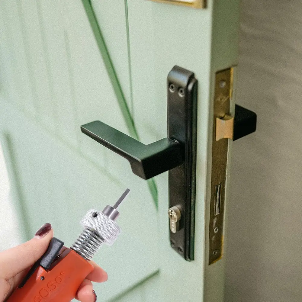 Stainless Steel Lock Plug Spinner Rubber Grip Original New Quick Cylinder Turning Tools Straight Shank Portable Locksmith Tool