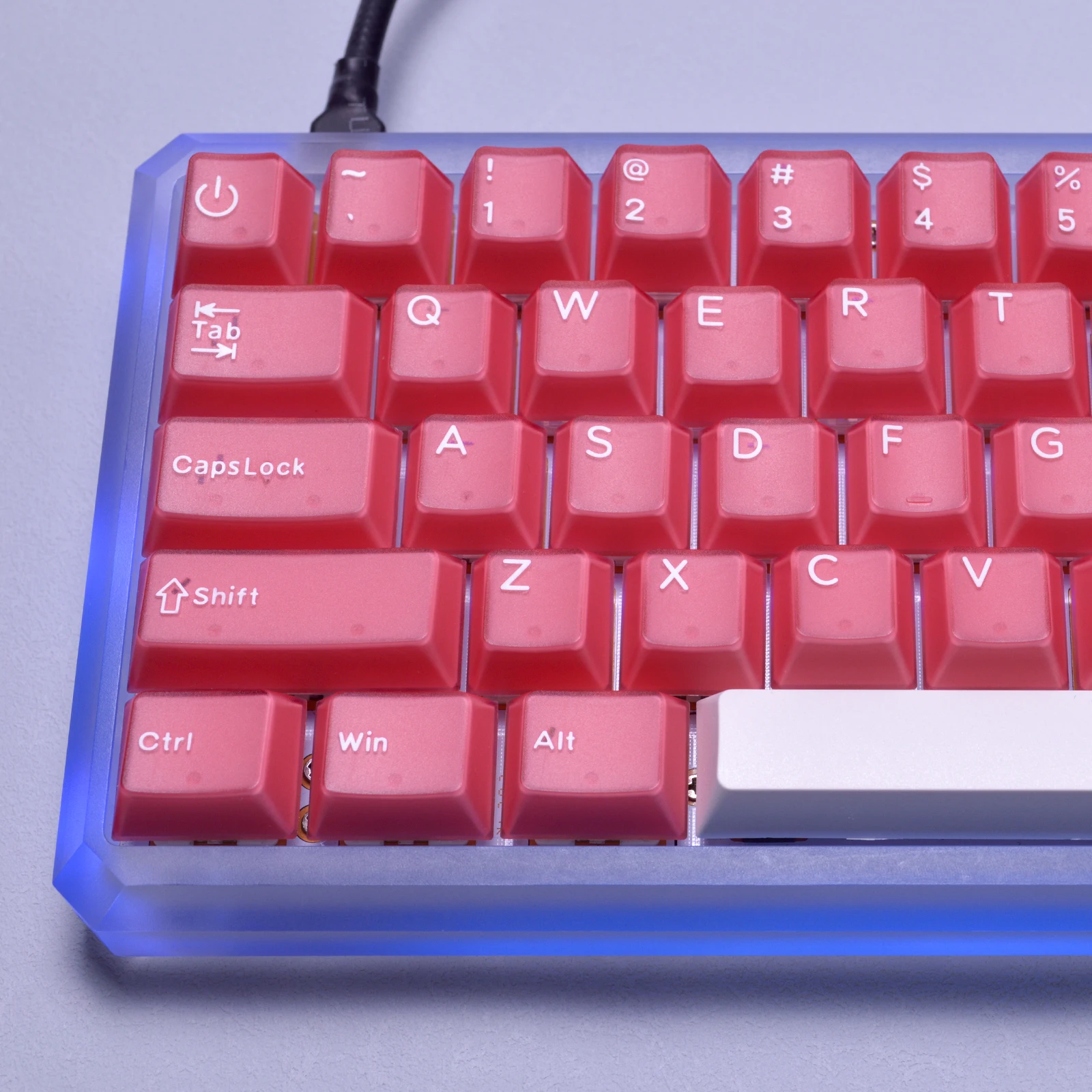 Translucidez moteada Multicolor, 184 teclas, perfil de cereza PBT para teclado mecánico, teclas de Anime retroiluminadas bonitas de doble disparo