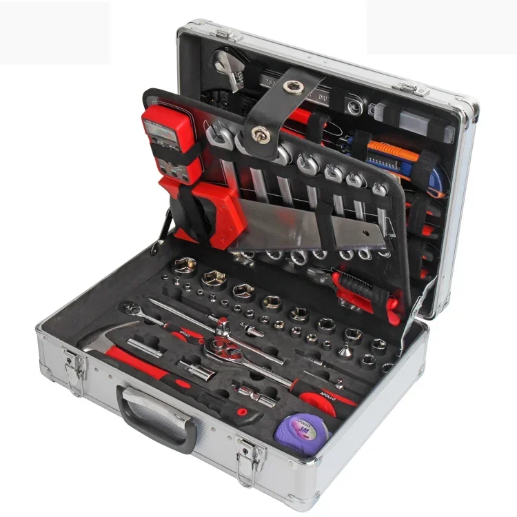 1PC 112-piece machine repair tool set auto repair sleeve multi-function aluminum alloy hardware box ratchet wrench