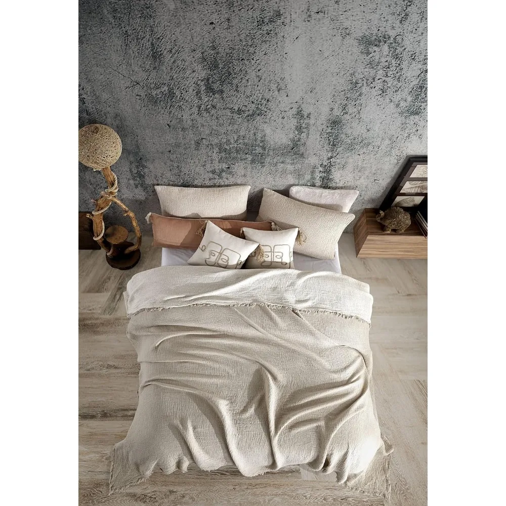 أغطية وسائد من الموسلين مكونة من 4 طبقات من القطن العضوي بنسبة 100% - فائقة النعومة، قابلة للتنفس، خفيفة الوزن، مغسولة مسبقًا لـ Com