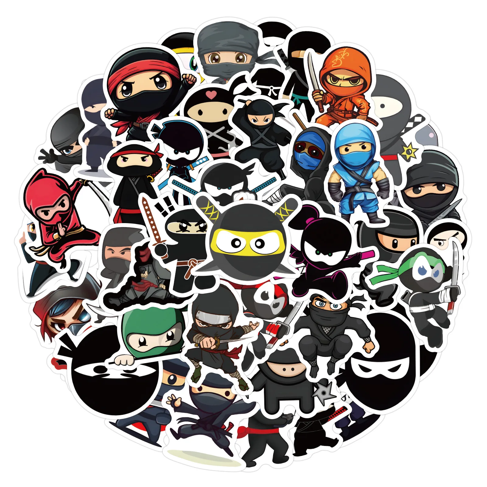 60 pçs ninja samurai imagem do - Kids Toys Cartoon Images avaliação e preço
