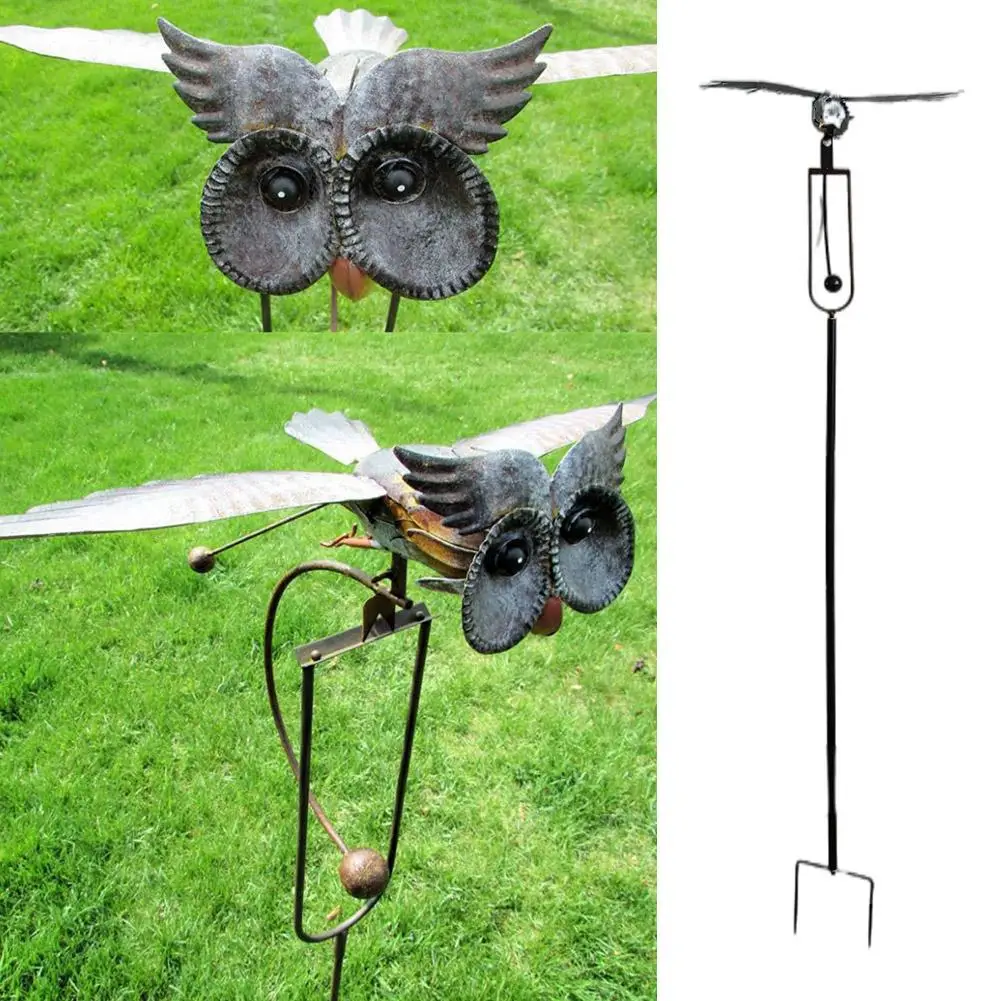 

Metal Owl Garden Stake Decor,garden Owl, Garden Art Wind Yard Garden Bird Patio Spinner Decoration,outdoor Rocking Stake Z1e7