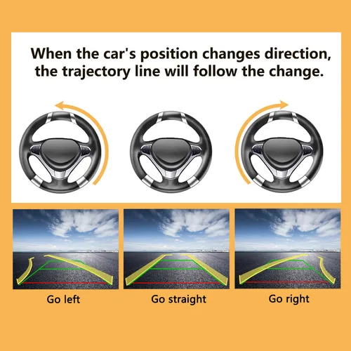 Imagen 2 del producto Smartour AHD 1080 cámara de visión trasera dinámica de coche lente ojo de pez dorado de marcha atrás visión nocturna impermeable cámara de seguimiento Universal