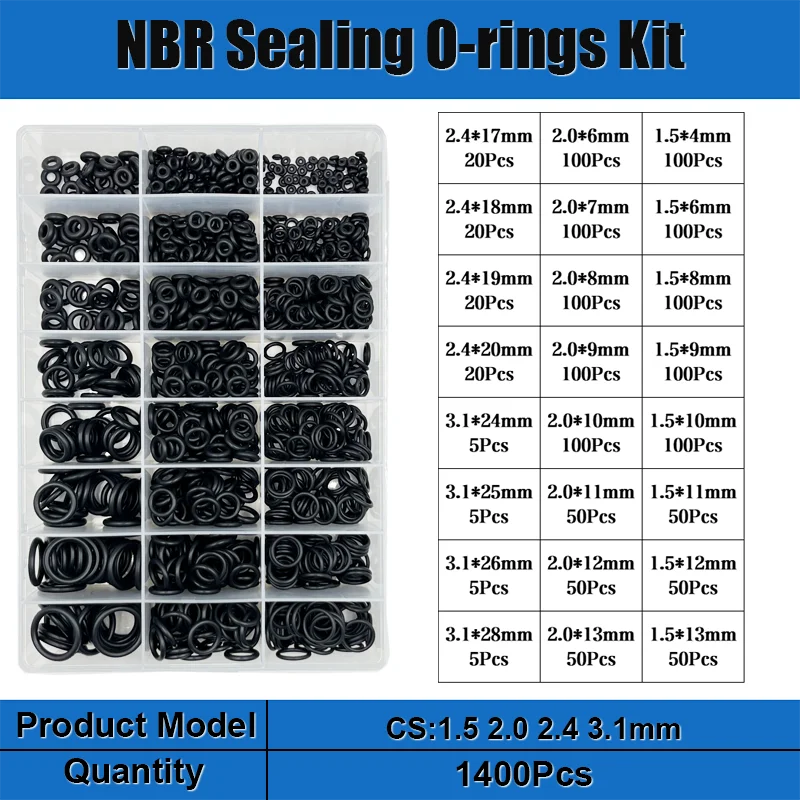 Gummi O Ring Dichtung Unterlegscheibe Sanitär Dichtung Ölbeständig Oring Automobil Sanitär Wasserhahn Wasser Reparatur Schwarz NBR Dichtung O-Ring – Detail 11