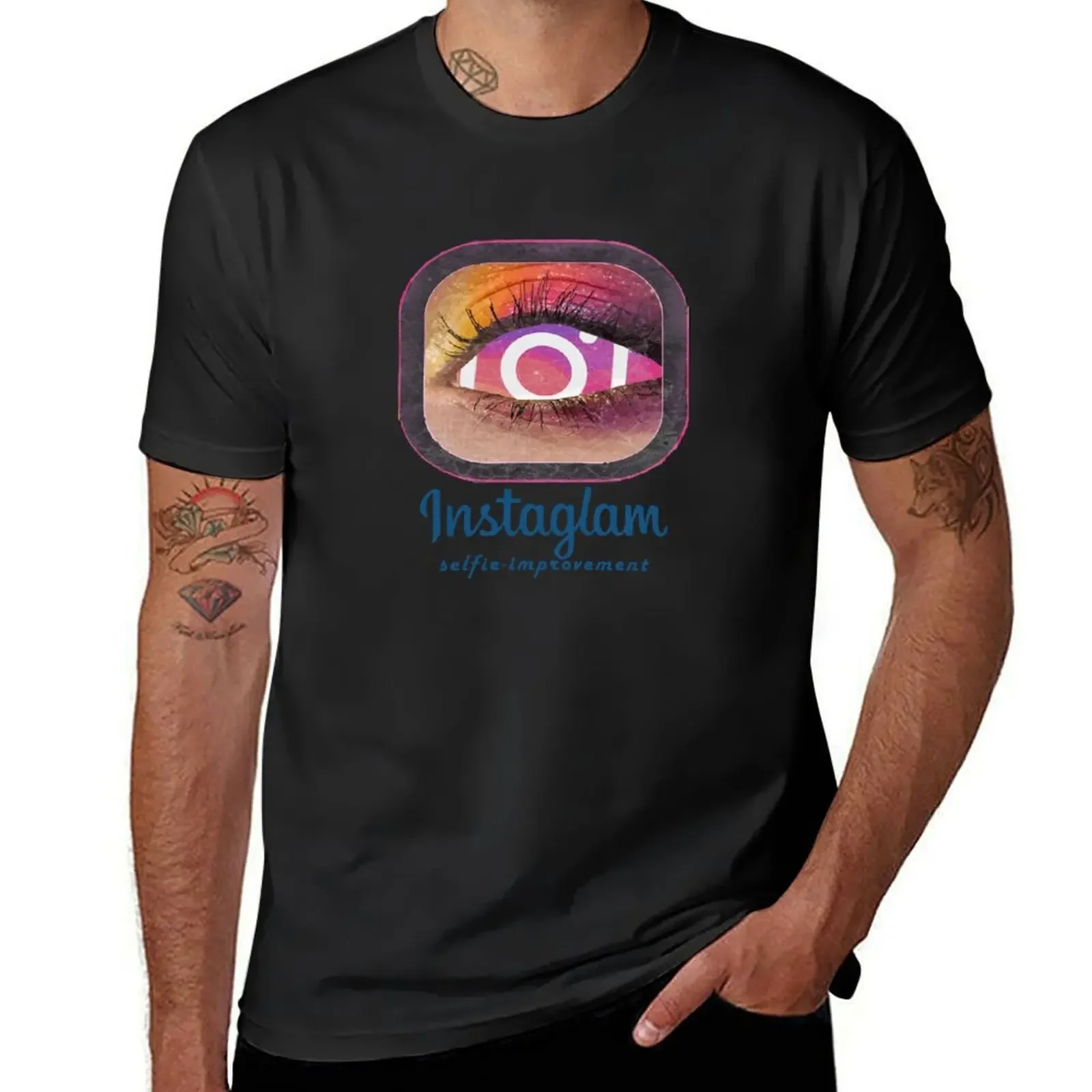 Instaglam: Selfie Improvement T-Shirt hippie clothes quick-drying summer top Men's cotton t-shirt