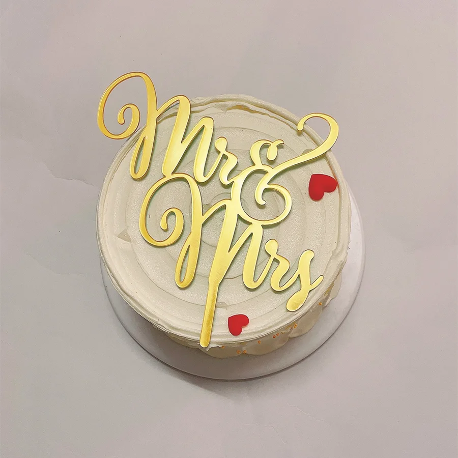 MR & MRS-Casamento Acrílico E Decorações De Bolo De Noivado, Decoração De Cozimento, Amante, Dia Dos Namorados, Você E Eu Aniversário, Favores De Festa