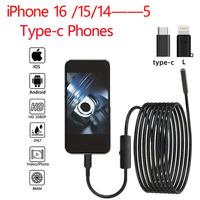 HD 1080P Industrial Endoscope Camera Waterproof Inspection Borescope for Car Sewer Checking Camera with Flexible Probe hard wire