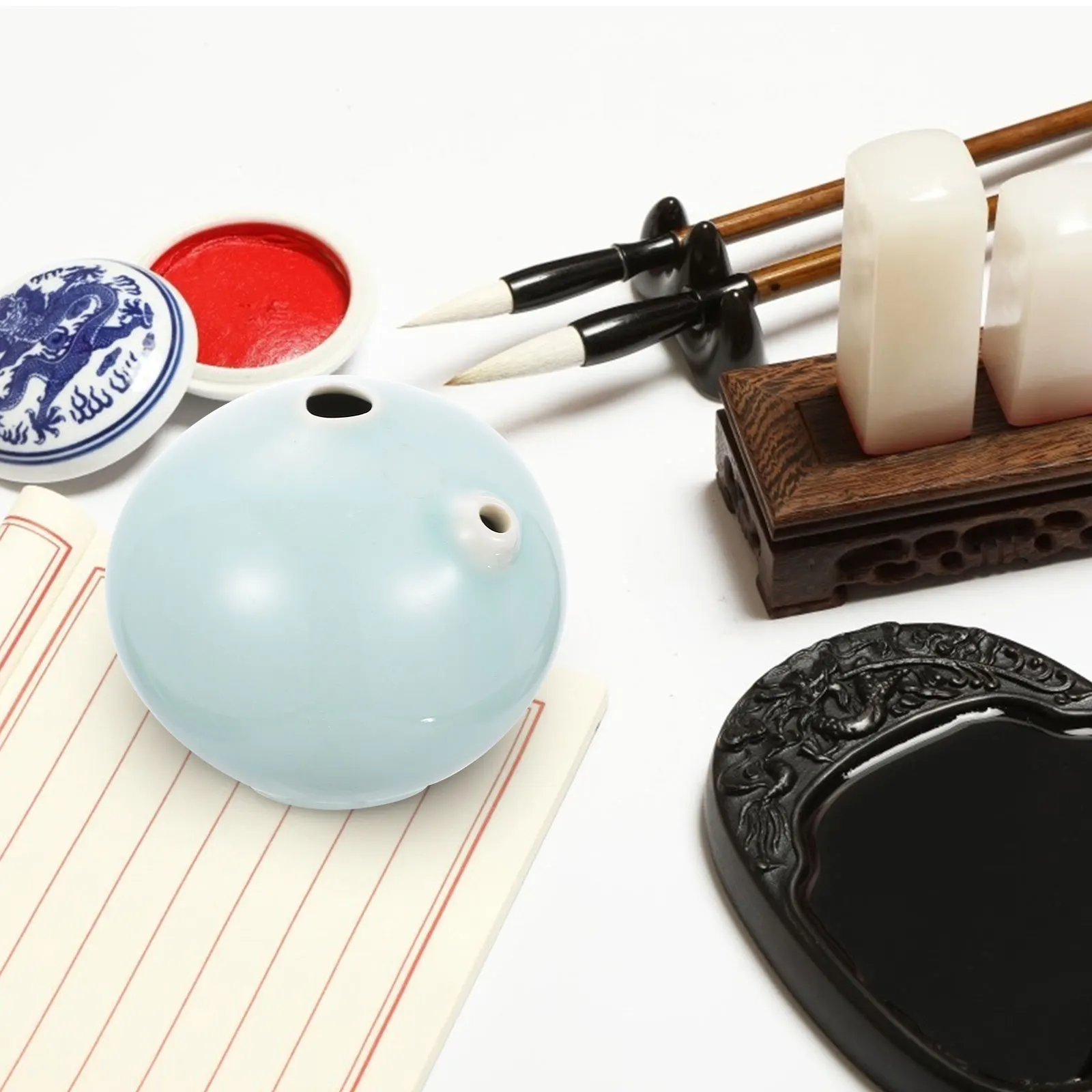 

1Pcs Calligraphy Water Dropper Ceramic Ink Droplet Smooth Ink Grinding Accessory Painting Supply Chinese Calligraphy Accessory
