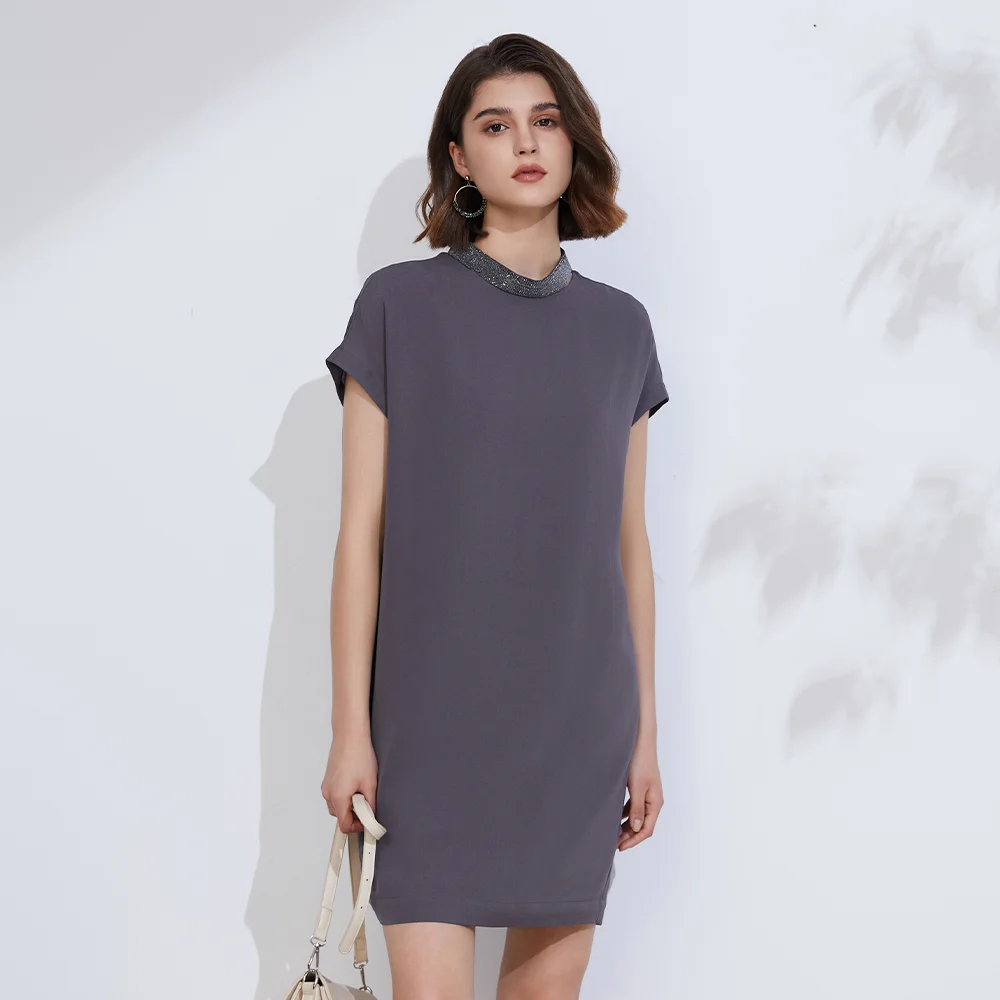 K2297L Free Shipping 100% Silk Dress Summer Women Casual Dresses High-Quality Dresses Women Lady Elegant