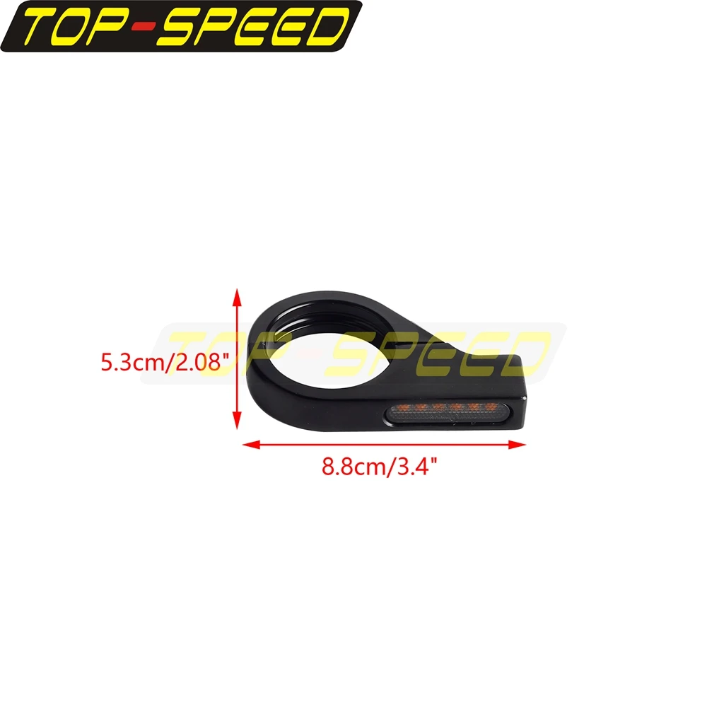 Ámbar E24 e-mark Universal motocicleta 41mm tubo de horquilla Luz de señal de giro DRL luces LED para Harley Honda Suzuki Yamaha Kawasaki