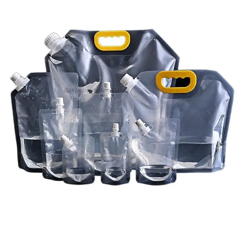 10Pcs Clear Nozzle Liquid Spout Bag 50ml-10L Disposable Pouch for Craft Beer Juice Milk Tea Takeaway & Liquid Sample Packing