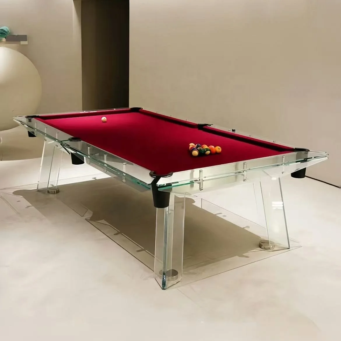 Factory Direct Custom Designer Portable 7ft 8ft 9ft Professional Modern Luxury Glass Pool Table Solid Wood Rails Eco-Friendly