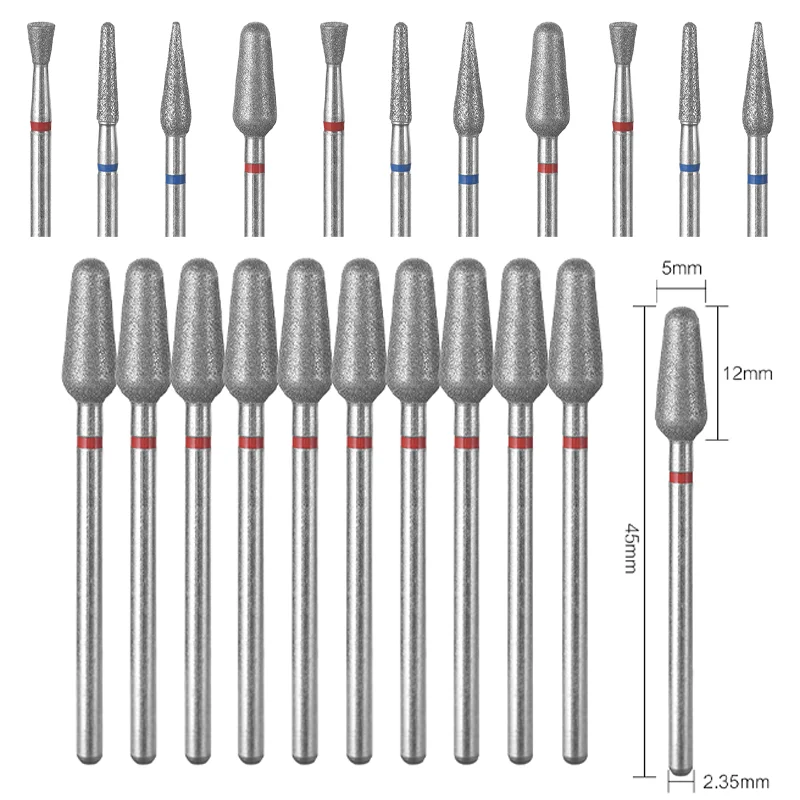 

10Pcs Cuticle Bit For Nail Drill 1.5mm Professional Nail Drill Bits Sets Polishing Diamond Milling Cutter Manicure Accessories