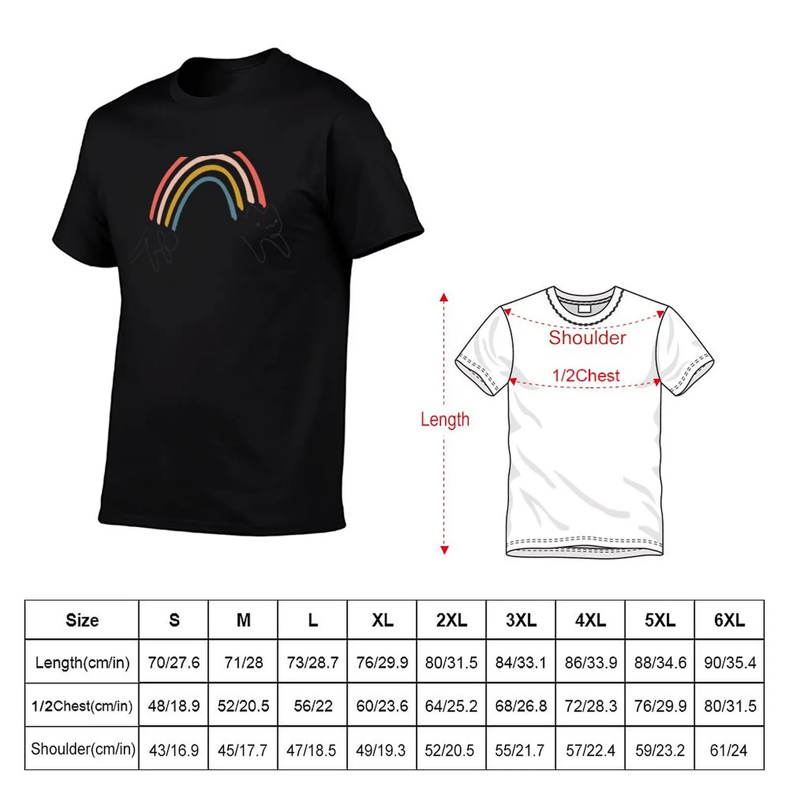 Rainbow Cat 1 T-Shirt Thanksgiving Day Tee Top T-Shirt