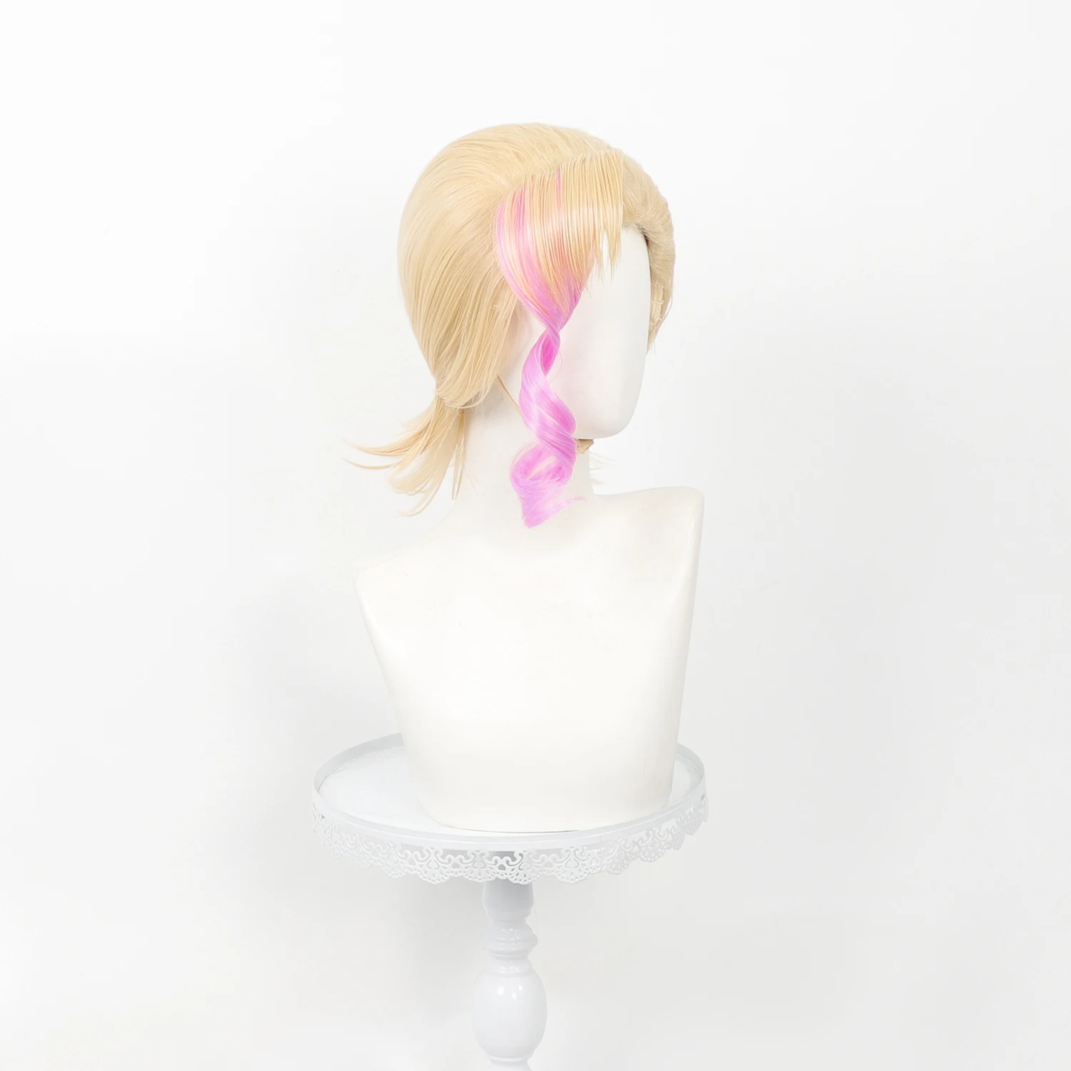 Zootopia Character Gazelle Cosplay Wig Blonde To Pink Ombre Synthetic Wavy Hair Wig For Cosplay Party Daily Wear