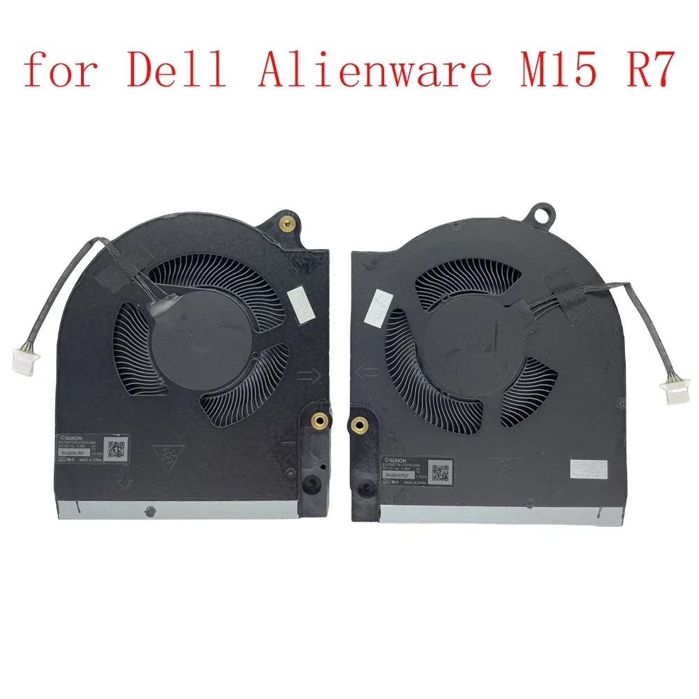 Replacement Laptop CPU+GPU Cooling Fan for Dell Alienware M15 R7 M15R7 Gaming Laptop 15.6-inch Series DC12V 0.48A