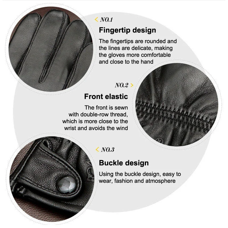 2Pcs Fleece Tactical Gloves Black Outdoor Sports Waterproof Mitten Men's PU Leather Winter Autumn Driving Keep Warm Gloves