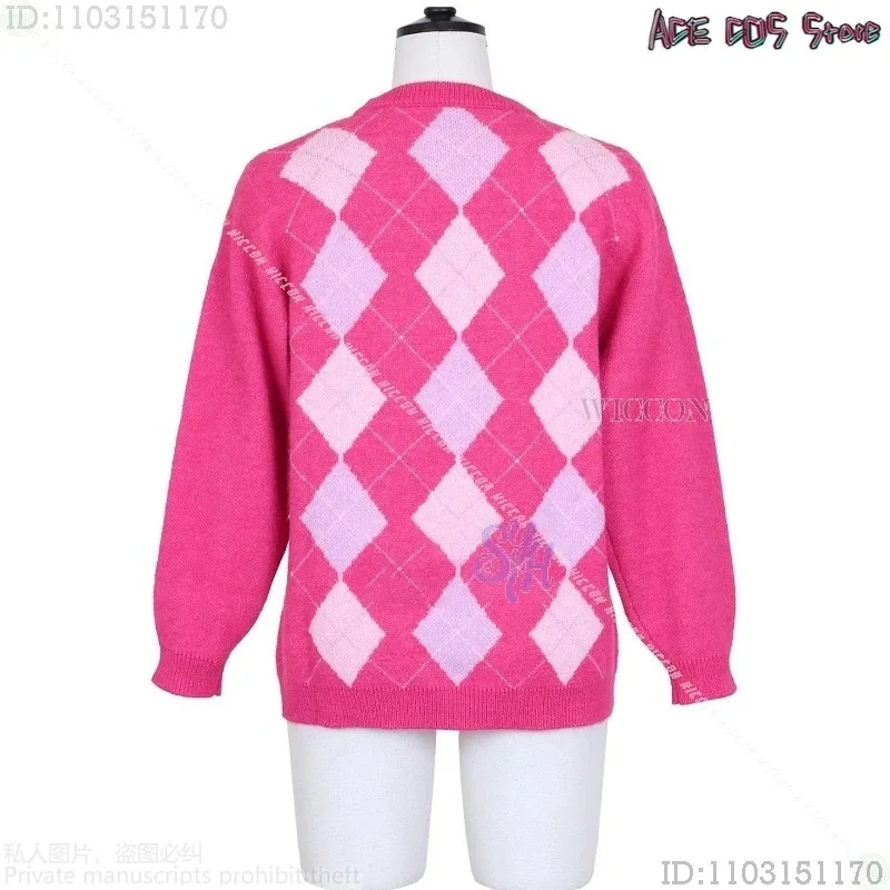 25COS أنيمي فيلم فقط بنين طفل تأثيري Kpop شيطان صودا البوب زي Kawaii جميل الساخن الوردي سترة تأثيري قبعة صفراء المرأة C