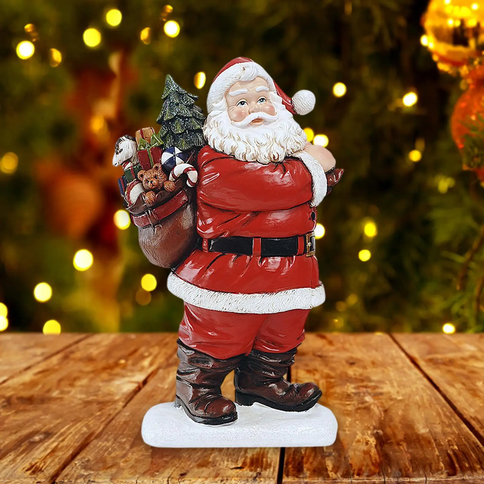 Santa Claus Figurine Resin Sculpture Decoration Collectible Gift Christmas