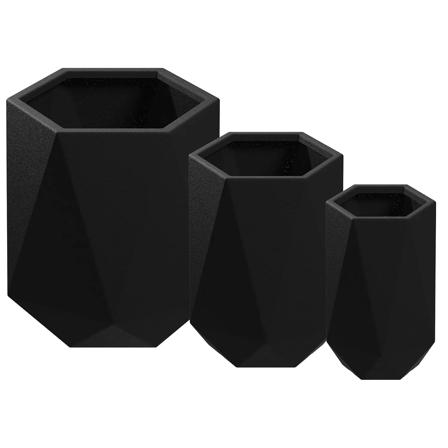 Large Poly Planters for Outdoor Plants - Set of 3, 15.5/18/20 Inches Outdoor Planters for Porch - Tall Planter for, Customized