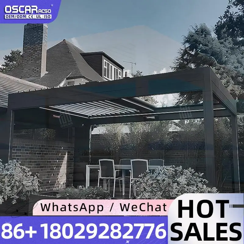 

Алюминиевый сад, открытый патио, беседка 3x3 3x6 4x5 для балкона и парковки автомобилей, защита от грызунов, беседка в стиле натурального дерева