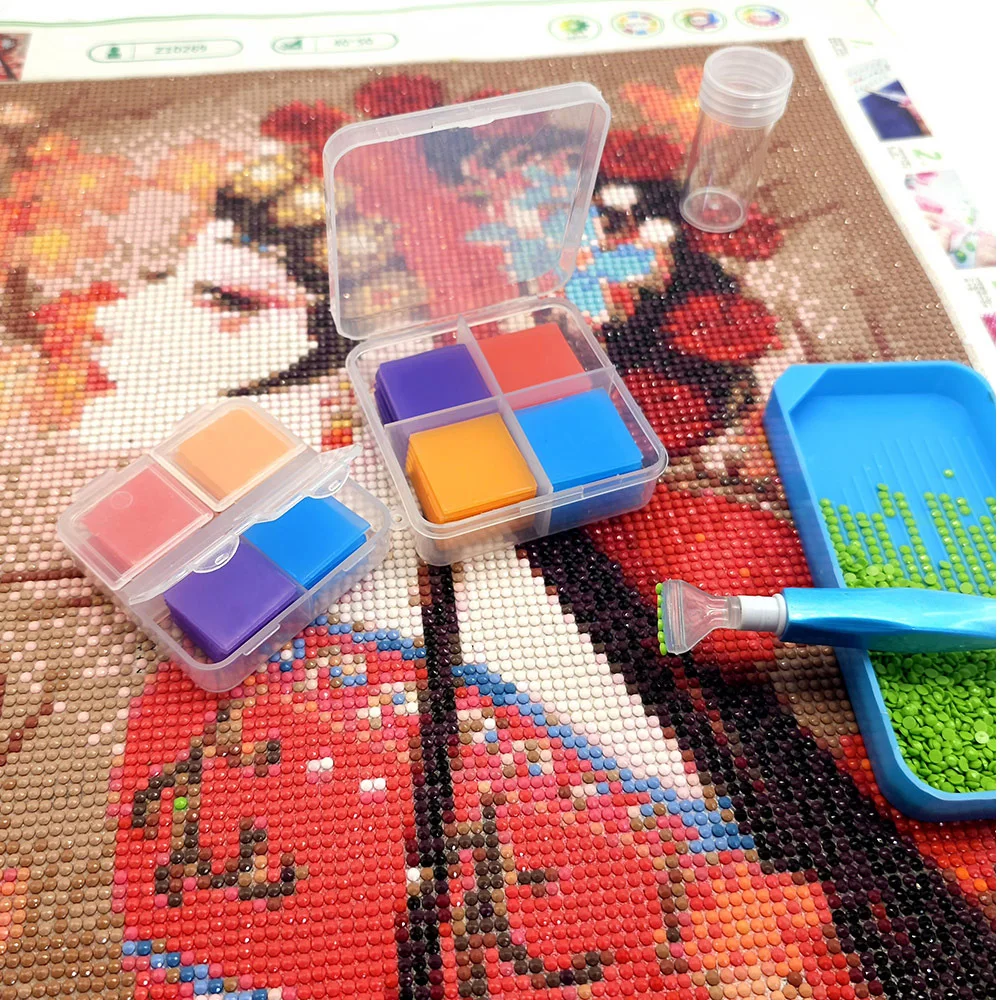 24/32/48Pcs 5D Diamond Painting Glue Clay DIY Cross Stitch Drilling Mud Diamond Painting Storage Container Nail Crafts Tool