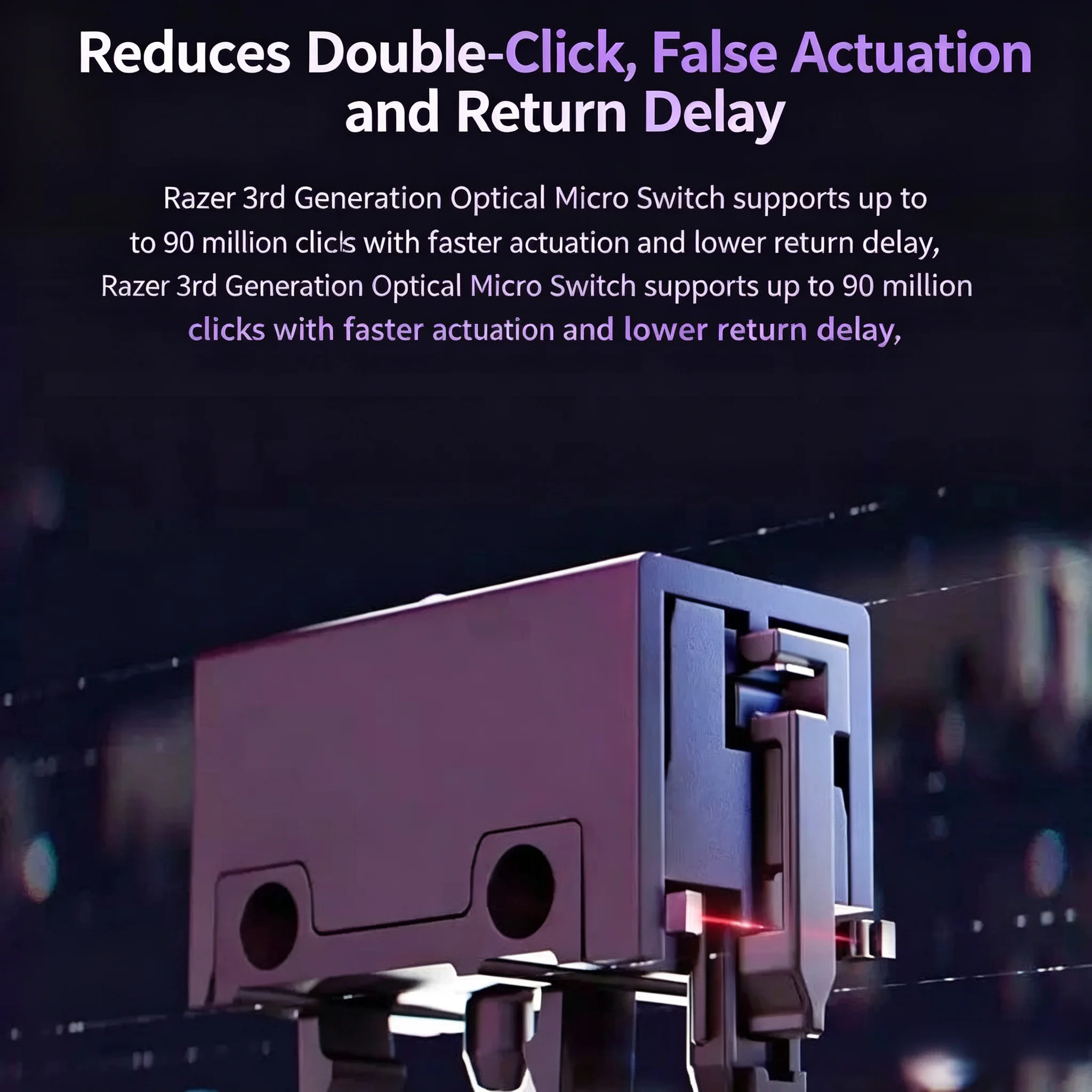 Optical Mouse Switch Gen-3 90M Clicks for Razer Viper Mini/Ultimate/V2 Pro, DeathAdder V2/V3, Basilisk V3 Pro Replacement