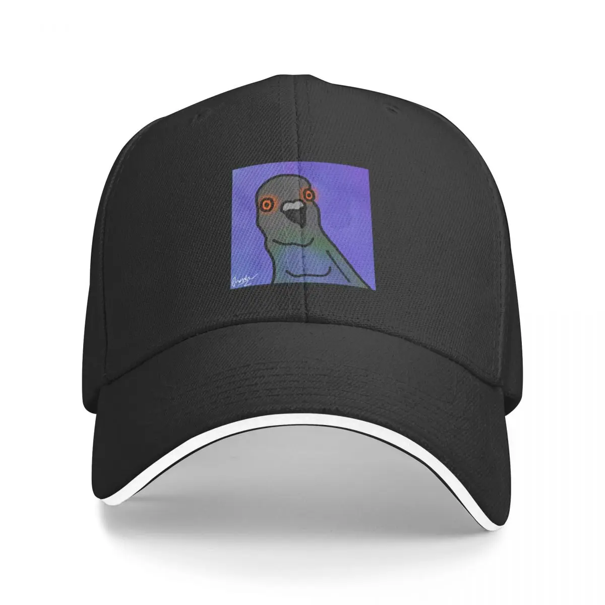 Glowing Eyes Pigeon Doodle Baseball Cap Luxury Man Hat party Hat Bobble Hat Kids Woman Hats Men's