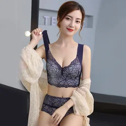 Women's Lace Bra No Underwire Plus Size Sports Sleep Thin Push Up Underwear Vest Style Lace Push-up Bra Underwear